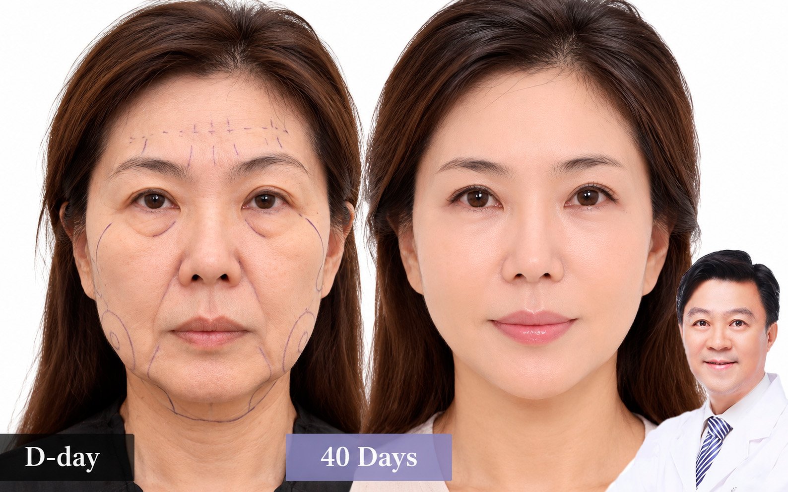 Plastic surgery before and after example